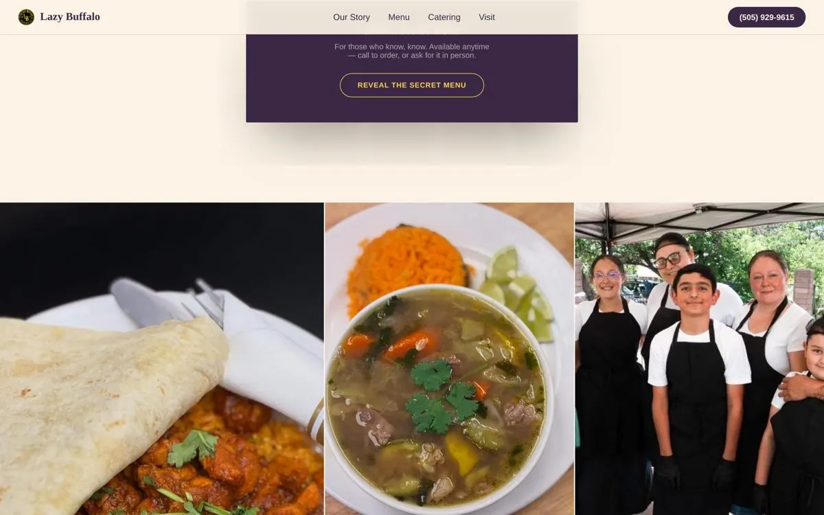 The Lazy Buffalo Trading Co. website, section 3