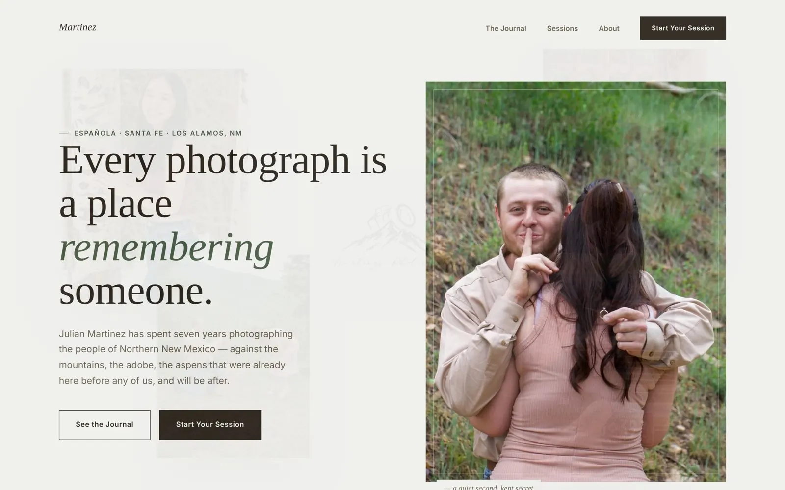 Martinez Photography website homepage